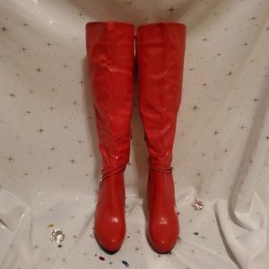 Spunky Red Stiletto Boots
